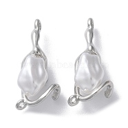 Alloy with ABS Imitation Pearl Pendants, Lead Free & Cadmium Free, Platinum, 29x14x8mm, Hole: 2mm(FIND-Z014-20P)