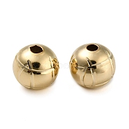 Rack Plating Eco-friendly Brass Beads, Cadmium Free & Lead Free, Round, Real 24K Gold Plated, 8mm, Hole: 1.8mm(KK-M257-19A-G)