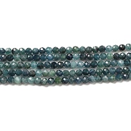 Natural Blue Tourmaline Beads Strands, Round, Faceted, Grade AA, 3mm, Hole: 0.6mm, about 146pcs/strand, 15.39''(39.1cm)(G-E608-A05-B)