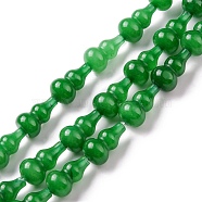 Natural White Jade Beads Strands, Dyed, Gourd, Green, 17.5~18.5x9.5~10mm, Hole: 1.2mm, about 23~24pcs/strand, 16.14~16.34 inch(41~41.5cm)(G-C039-B01)