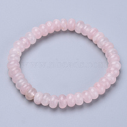 Natural Rose Quartz Beaded Stretch Bracelets, Abacus, 2-1/4 inch~2-1/4 inch(56~58mm)(BJEW-S127-15)
