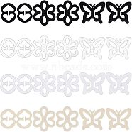 Nbeads 72Pcs 12 Style PP Plastic Buckles, Stealth Buckle, Underwear Accessories, 8-shaped & Flower & Butterfly, Mixed Color, 6pcs/style(KY-NB0001-38)