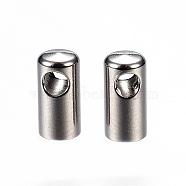 304 Stainless Steel Cord Ends, End Caps, Stainless Steel Color, 8.5x4mm, Hole: 2mm, Inner Diameter: 3.5mm(STAS-D448-106P)