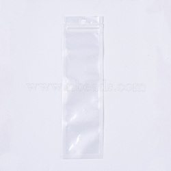 Pearl Film Plastic Zip Lock Bags, Resealable Packaging Bags, with Hang Hole, Top Seal, Self Seal Bag, Rectangle, White, 21x6cm, Inner Measure: 18x5cm(OPP-R003-6x21)