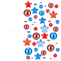 AHADERMAKER DIY Independence Day Vase Fillers, Including Acrylic Star & Plastic Pearl Beads, Acrylic Rhinestone Cabochons, Non-Toxic Resin Water Beads, Mixed Color, 2~20x2~20x2~20mm, Hole: 2~3mm(DIY-GA0004-82)