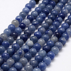 Dyed & Heated Natural Blue Aventurine Beads Strands, Round, 10mm, Hole: 1mm, about 38pcs/strand, 15.1 inch(X-G-F380-10mm)