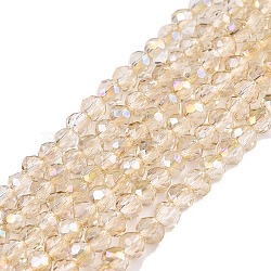 Electroplate Glass Beads Strands, Pearl Luster Plated, Faceted, Rondelle, Antique White, 2.5x2mm, Hole: 0.7mm, about 154~161pcs/strand, 11.7~12.09 inch(30~31cm), about 90~100 strands/set(EGLA-T021-03J)