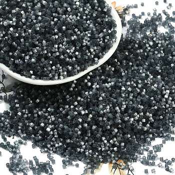 Imitation Cat Eyes Glass Seed Beads, Dyed, Cylinder, Dark Slate Gray, 1.6x1.3mm, Hole: 0.8mm, about 60000pcs/pound