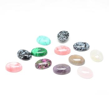 Natural & Synthetic Gemstone Cabochons, Mixed Style, Oval, Mixed Color, 30x20x5.5mm