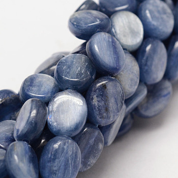 Oval Natural Kyanite/Cyanite/Disthene Bead Strands, 10x8x4mm, Hole: 1mm, about 41pcs/strand, 15.7 inch