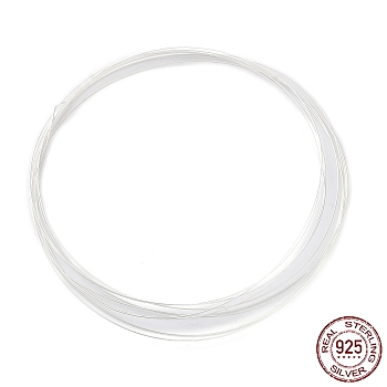 925 Sterling Silver Full Hard Wires, Round, Silver, 26 Gauge, 0.4mm
