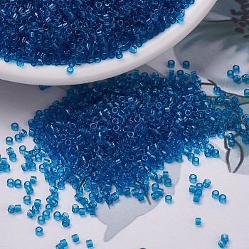 MIYUKI Delica Beads, Cylinder, Japanese Seed Beads, 11/0, (DB0714) Transparent Capri Blue, 1.3x1.6mm, Hole: 0.8mm, about 2000pcs/10g