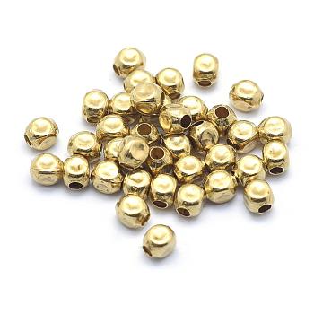 Brass Crimp Beads, Lead Free & Cadmium Free & Nickel Free, Cube, Raw(Unplated), 3.5x3mm, Hole: 1.5mm