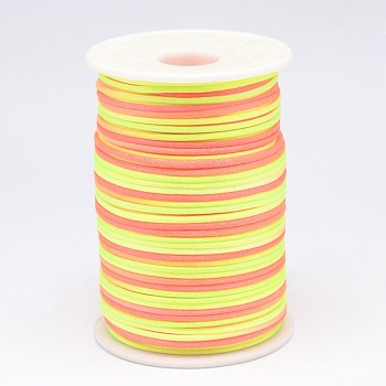 Segment Dyed Polyester Cord, Satin Rattail Cord, Colorful, 2mm, about 100yards/roll