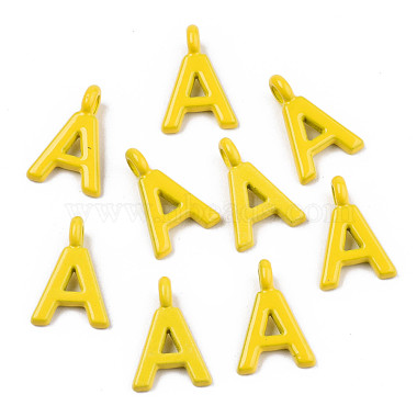 26 pièces connecteurs de liens alphabet en alliage peint à la bombe(PALLOY-T075-48-RS)-3