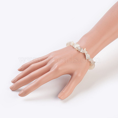 Bracelets blanc pierre de lune extensibles naturelles(BJEW-JB03681-09)-3