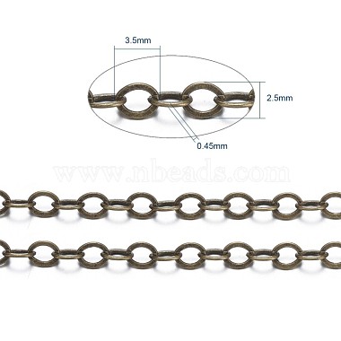 Brass Flat Oval Cable Chains(X-CHC029Y-AB)-3