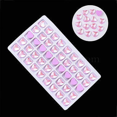 10mm PearlPink Heart Glass Cabochons