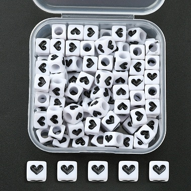 White Cube Acrylic Beads