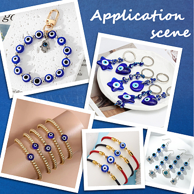 4 Strands 2 Styles Handmade Evil Eye Lampwork Beads Strands(LAMP-LT0001-14)-5