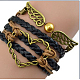 Suede & Imitation Leather Cord Knitted Multi-strand Bracelets(WGD6FE3-21)-1