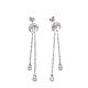 Brass Micro Pave Clear Cubic Zirconia Dangle Stud Earrings(EJEW-K083-16P)-1