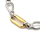 bracelet chaîne à maillons ovales et en forme de larme en acier inoxydable 304 bicolore(BJEW-B078-15GP)-2