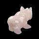 Figurines de rhinocéros de guérison sculptées en quartz rose naturel(DJEW-M008-02I)-4