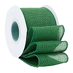 Burlap Lace Rolls, Burlap Ribbons For Craft Making, with Iron Wire, Dark Olive Green, 2-1/2 inch(65mm), about 9.95 Yards(9.1m)/Roll(OCOR-WH20006-57I)