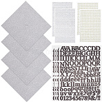 Square EVA Glitter Graduation Cap Topper Stickers Kits, for Graduation Cap Decoration, Silver, 250x250x1.5mm, Inner Diameter: 24mm, 4 sheets(DIY-CP0011-31D)