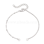 304 Stainless Steel Cable Chain and Satellite Chain Bracelet Making, Non-Tarnish, Stainless Steel Color, 6-3/4 inch(17cm)(AJEW-JB01480)