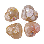 Natural Crystal Cherry Agate Healing Heart Stone, Reiki Energy Stone Display Decorations, 20~40mm(PW-WG97524-01)