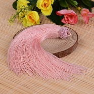 Beautiful Design Nylon Tassel Pendant Decorations, Pink, 160x18mm, Hole: 4mm(NWIR-I007-11)