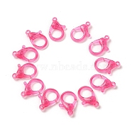 Transparent Plastic Lobster CLaw Clasps, Fuchsia, 26x19x6mm, Hole: 2mm(KY-H005-A12)