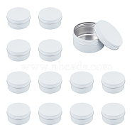 Round Aluminium Tin Cans, Aluminium Jar, Storage Containers for Cosmetic, Candles, Candies, with Screw Top Lid, White, 7.1x3.6cm, Inner Diameter: 63mm, Capacity: 80ml(CON-WH0079-13A)