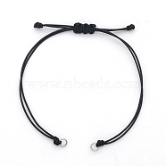 Braided Waxed Cord for DIY Bracelet Making, with 304 Stainless Steel Loop, Stainless Steel Color, Single Length: about 13~14cm(STAS-N090-JA709-1)