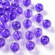 Transparent Acrylic Beads, Round, Blue Violet, 12x11mm, Hole: 2.5mm, about 566pcs/500g(MACR-S370-A12mm-748)