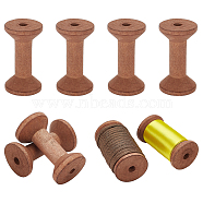 Wood Thread Bobbins, for Embroidery and Sewing Machines, Coconut Brown, 39.5x70mm, Hole: 9mm(TOOL-WH0053-54A-02)