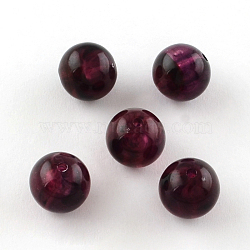 Round Imitation Gemstone Acrylic Beads, Purple, 6mm, Hole: 1.5mm, about 4100pcs/500g(OACR-R029-6mm-03)