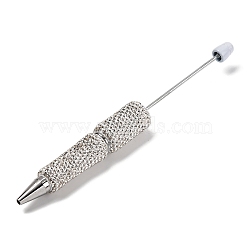 Plastic Ball-Point Pen, Glass Rhinestone Beadable Pen, for DIY Personalized Pen with Jewelry Beads, Clear, 151x16mm(AJEW-U012-01A)