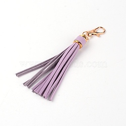 PU Leather Tassel Pendants, with Alloy Findings, Plum, 152x15mm(FIND-WH0075-19Q)