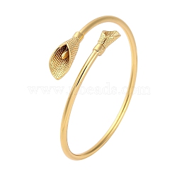 Brass Open Cuff Bangles for Women, Callalily, Golden, 1/8 inch(0.3cm), Inner Diameter: 2-1/4 inch(5.7cm)(KK-S404-01G)