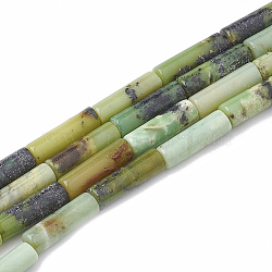 Natural Serpentine Beads Strands, Column, 12~13x4~4.5mm, Hole: 1~1.2mm, about 30pcs/strand, 15.9 inch(X-G-S322-007)