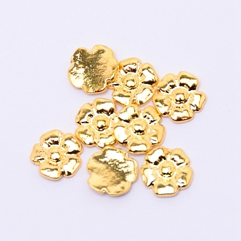 Retro Alloy Cabochons, Nail Art Decoration Accessories, Flower, Golden, 7.3x1.4mm