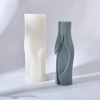 Abstract Vase Shape DIY Silicone Candle Molds, for Scented Candle Making, White, 5.8x16.8cm