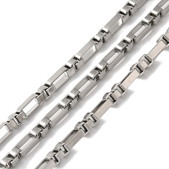 Tarnish Resistant 304 Stainless Steel Link Chains, Unwelded, Stainless Steel Color, 6.5x3x2mm