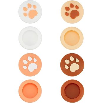 SUPERFINDINGS 2 Sets 2 Styles Silicone Replacement Cat Paw Thumb Grip Caps, Thumb Grips Analog Stick Cover, Mixed Color, 16.5x8mm, Inner Diameter: 11mm, Packing Box: 14.3x8.1x1.4cm, 4pcs/set, 1 set/style