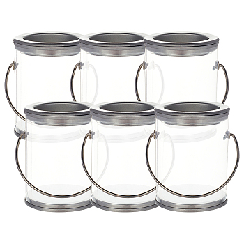 BENECREAT PVC Portable Visual Cylinder, with Tinplate Lid and Handle, Column, Clear, 2-1/8x2-5/8 inch(5.3x6.8cm)