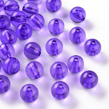 Transparent Acrylic Beads, Round, Blue Violet, 12x11mm, Hole: 2.5mm, about 566pcs/500g