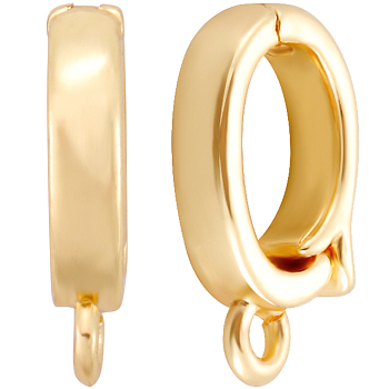 8Pcs Brass Twister Clasps, with Vertical Loops, Real 18K Gold Plated, 10.5x6x2mm, Hole: 1.2mm, Inner Diameter: 6.5x4.5mm